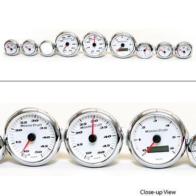 medallion mastercraft 9 piece white sport boat gauge set time