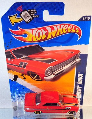 hot wheels 66 chevy nova 2012 muscle mania gm red