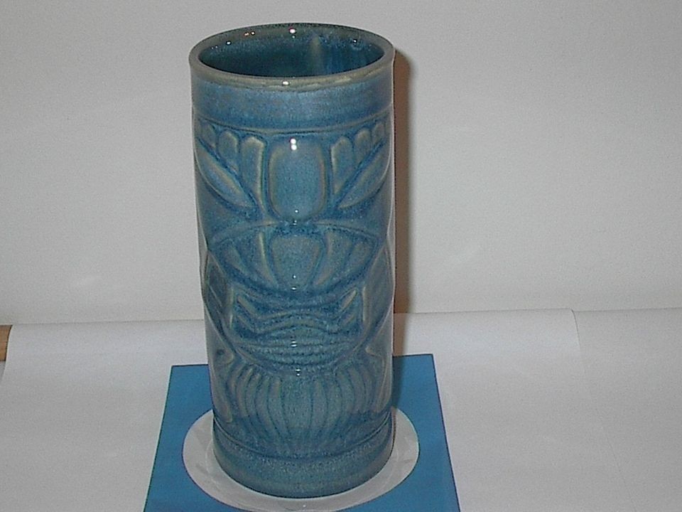 Heavy 1950s Blue Glazed Hawaiian Tiki Mug by Libbeys in Perfect 