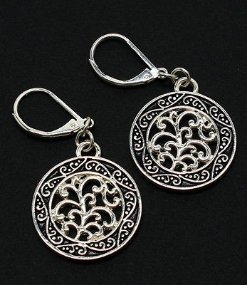 Brighton Bay Silver Earrings HOOP PREMIER DETAILED DESIGN Lever Back