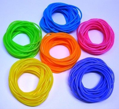 144 pc Lot of Neon Vinyl Jelly Bracelets Party Favors #B1076