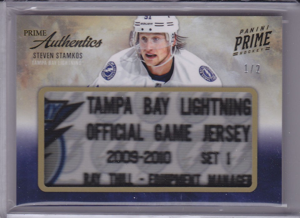 11/12 Panini Prime Steven Stamkos Authentics Jersey Laundry Tag 