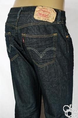 LEVIS JEANS 501 Straight Leg Button Fly Dimensional Rigid Denim Mens 