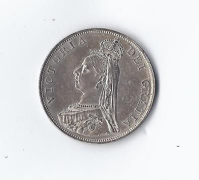   1887 DOUBLE FLORIN SILVER UNCIRCULATED WELL STRUCK, LIGHT MARKS