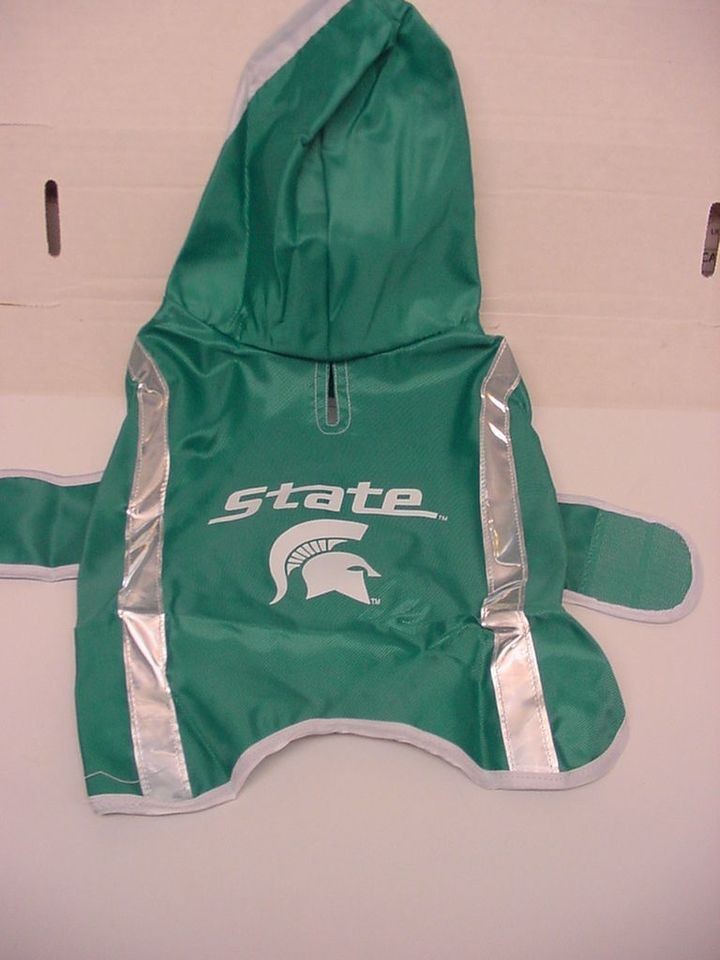 SMALL 8   12 PET SLICKER MICHIGAN STATE SPARTANS RAIN COAT WITH 