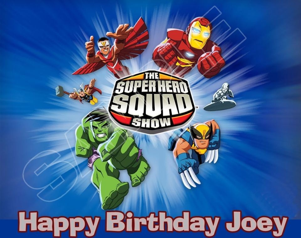 marvel superhero squad edible cake topper image 