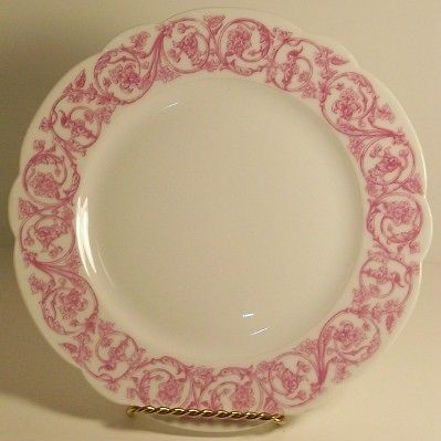 TRESSEMANN & VOGT T&V LIMOGES FRENCH CHINA 7 1/4 WHITE & PINK SALAD 