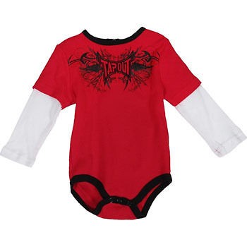 TapouT Infant 3 Piece Kids Red Darkside Set Longsleeve Baby Onesie 