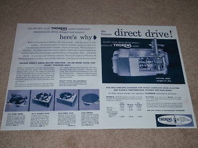 thorens turntable motor ad 1956 2 pgs cd 43 cba