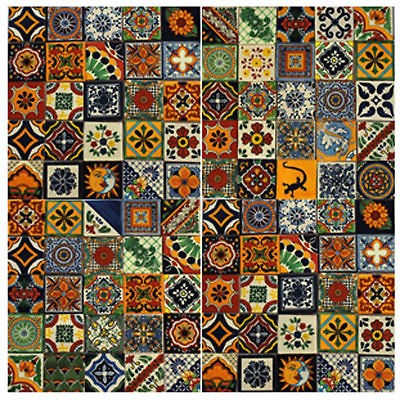 100 pcs handmade mexican talavera tile 4x4 sale time left