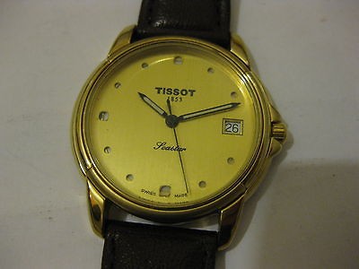 tissot seastar quartz movement gold plated from romania time left