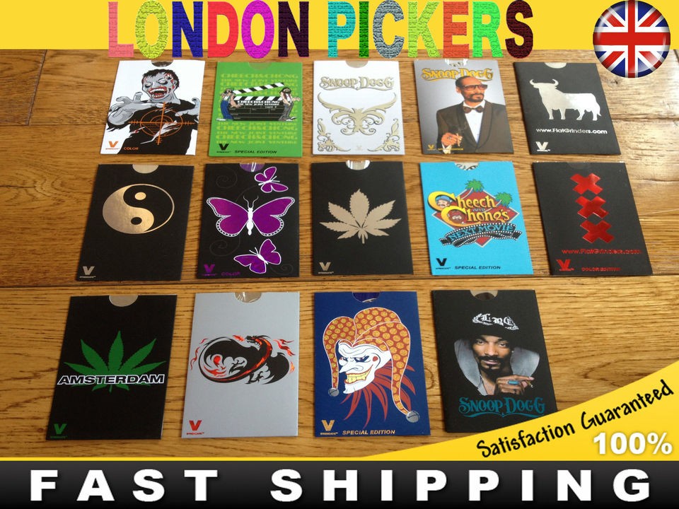 Syndicate Tobacco Credit Card Herb FLAT Grinder Pocket SNOOP LEAF 