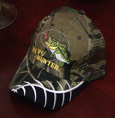 Bass Fishing Hat Hawg Hunter Mesh Back Camo Cap Nice Gift Outdoor 