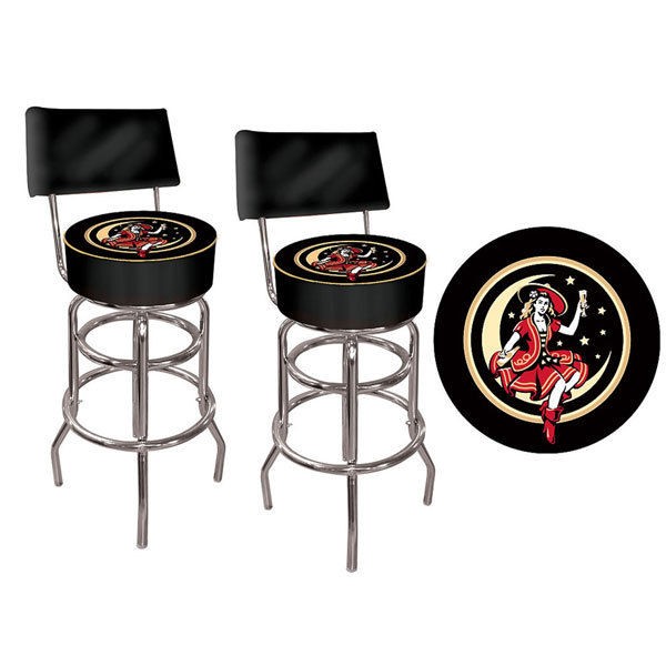 miller beer girl in the moon bar stool set with