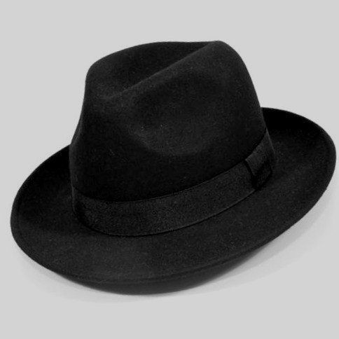 black fedora trilby wool felt hat s m l xl