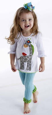 Mud Pie Safari Giraffe Tunic And Legging Set Sz 0 6M, 9 12M, 12 18M, 2 