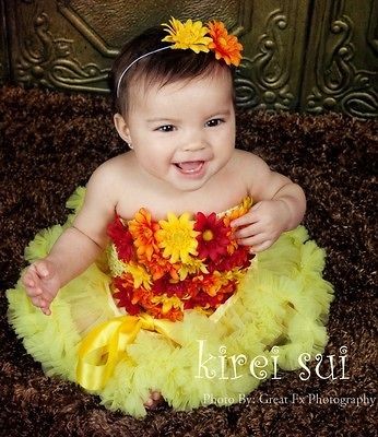 newborn baby infant yellow pettiskirt tutu nb 6m w01b