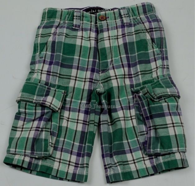 nwt boys mini boden green purple plaid surf shorts 5