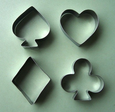   Poker play card game party gambling baking cookie cutter 4 pcs/set