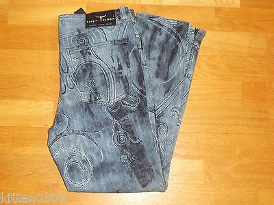 Womens Sergio Valente Blue Jeans Size 30 Stretch Crop Zip Leg