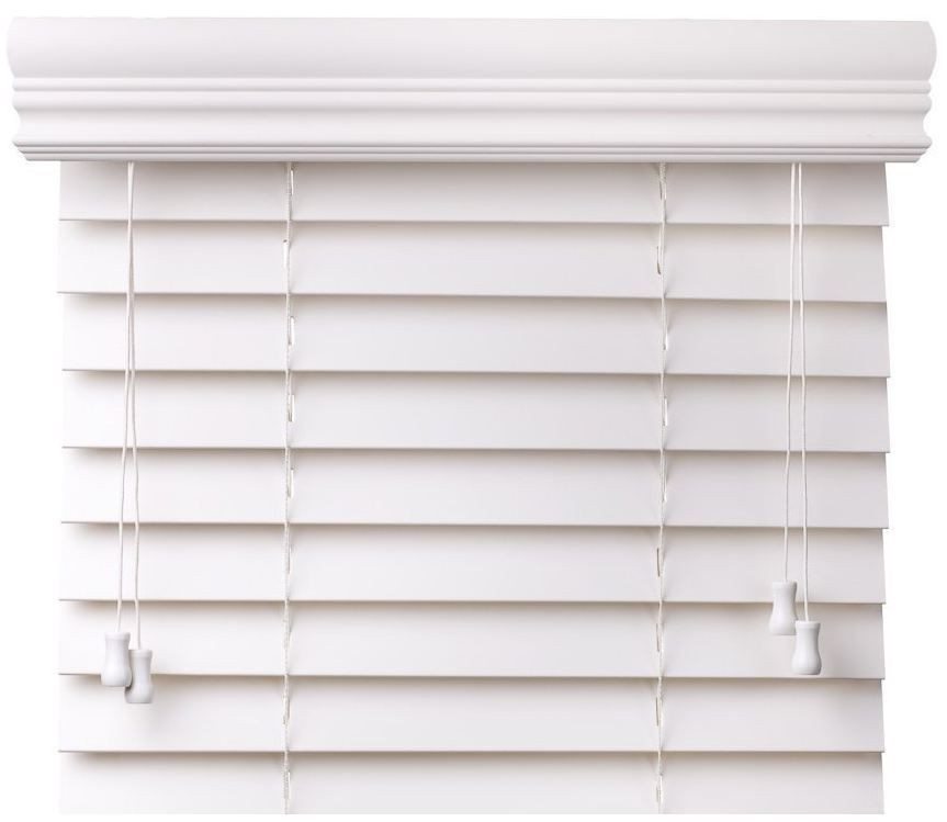 Value Priced Faux Wood Window Blinds   White   