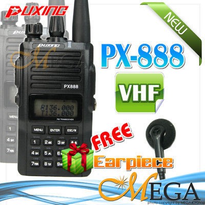 puxing px 888 vhf 136 174mhz free earpiece from hong