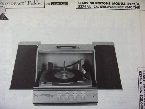 silvertone 5272 5272a 5274 5274a phonograph photofact 