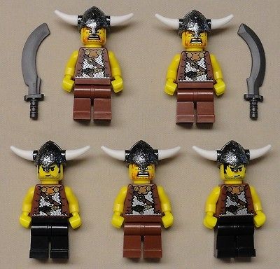 x5 new lego viking minifigs guys men people lot w