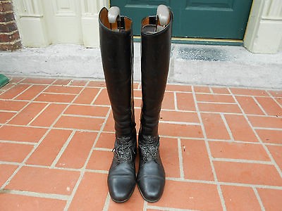 Custom Vogel Black Leather Ladies Tall English Show Riding Field 