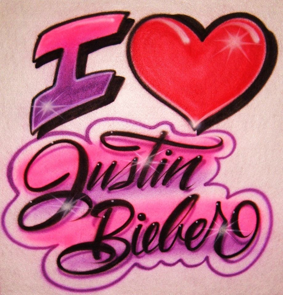 justin bieber name in bubble letters