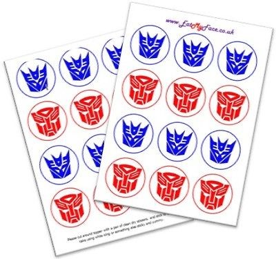 Newly listed 24x TRANSFORMERS Edible Fairy Cup Cake Toppers Decoration 