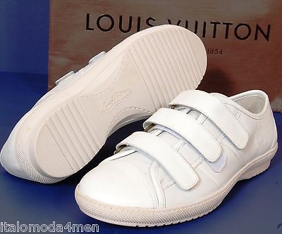 New Louis Vuitton White Leather Sneakers Shoes Mens 10.5 US Made in 