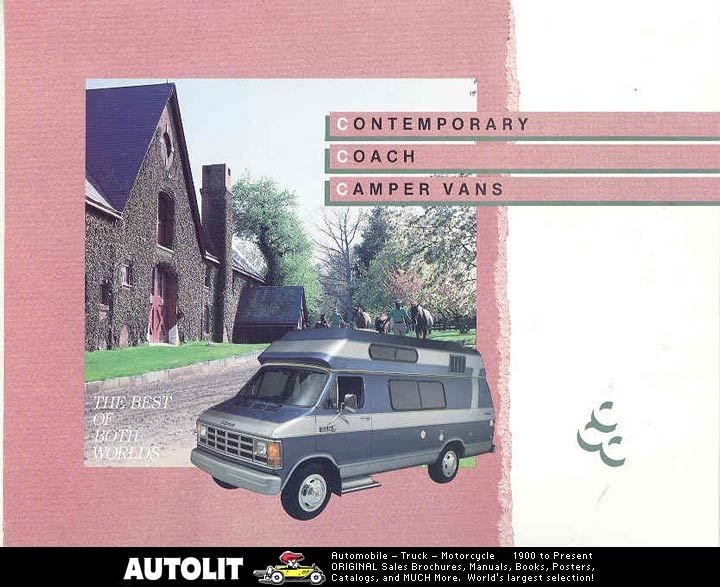 1988 Contemporary Coach Dodge Van Camper Brochure