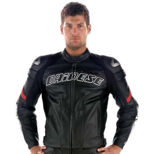 new dainese men s racing g pelle jacket black red