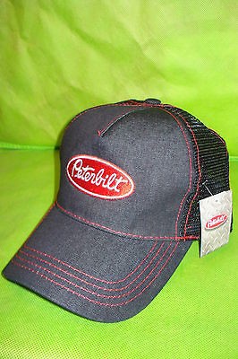 peterbilt hat dark blue denim summer mesh back