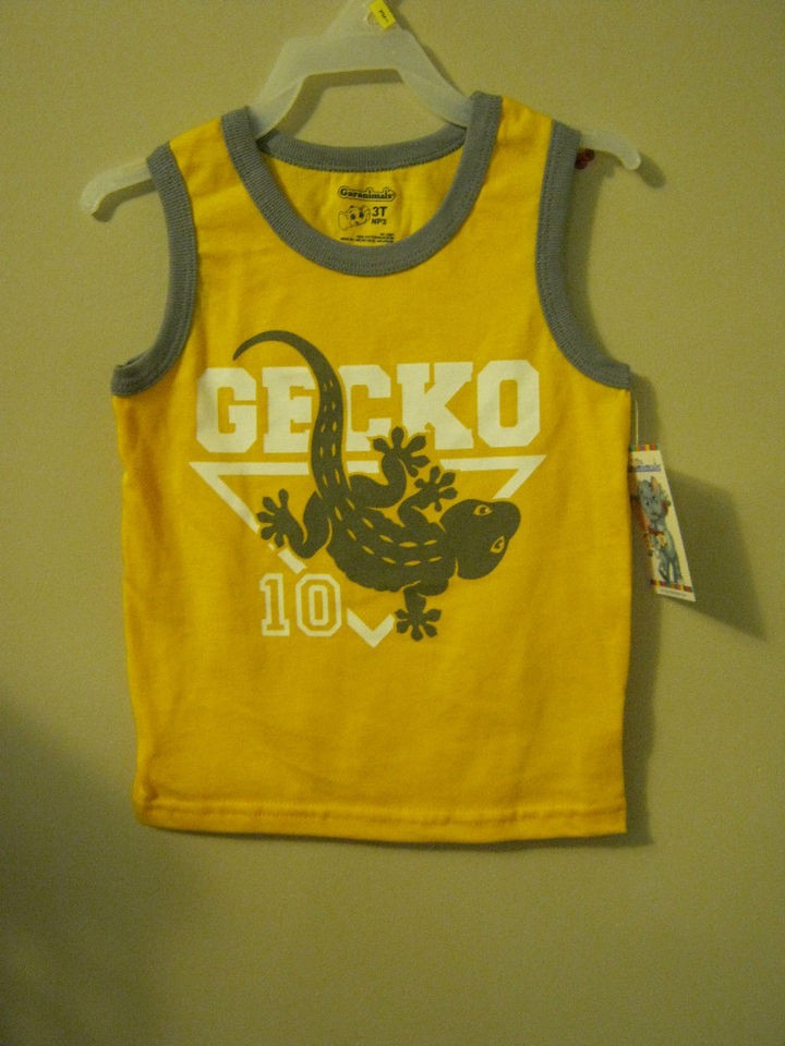 Garanimals yellow sleeveless Gecko t shirt boys 18 mons tank lizard