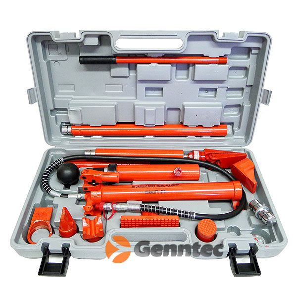 10 Ton Porta Power Hydraulic Jack Body Frame Repair Kit Tools Ram Pump 