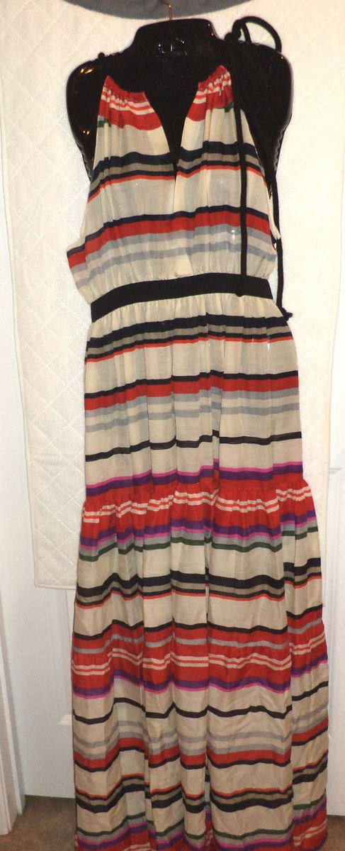 995 00 10 Crosby by Derek Lam Multi Stripe Maxi Dress Size 8
