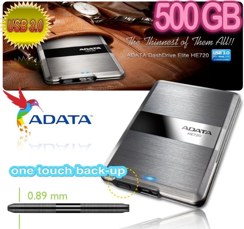   500GB Slimmest Elegant Portable 2 5 External Hard Drive