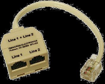 RJ 14 2 Line Splitter Male RJ 14 Input to 2 RJ 11JACKS