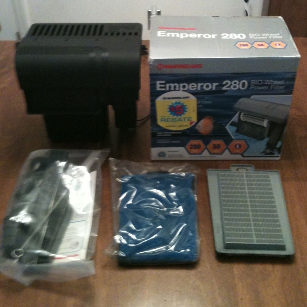   Emperor 280 Hang On Aquarium Power Filter New With Media 29 40 Gallon