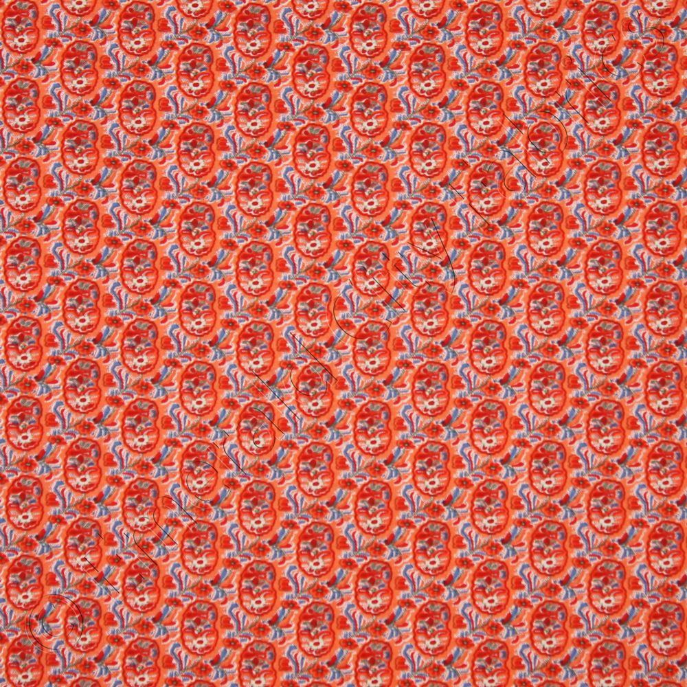   London Art Fabrics Paisley Rustic Orange Baby Cotton Quilt Fabric /Yd
