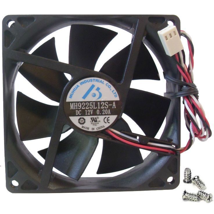 this muhua mh9225l12s a 92mm x 25mm fan is a new pull it s very quiet 