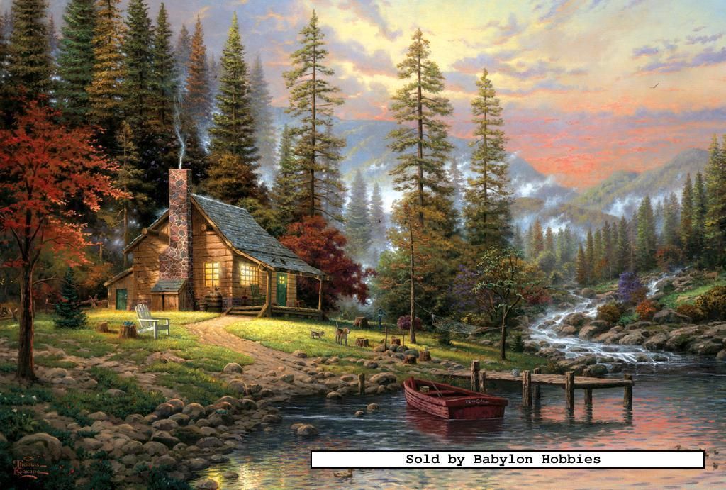 New Schmidt Jigsaw Puzzle 500 Pcs Thomas Kinkade A Peaceful Retreat 