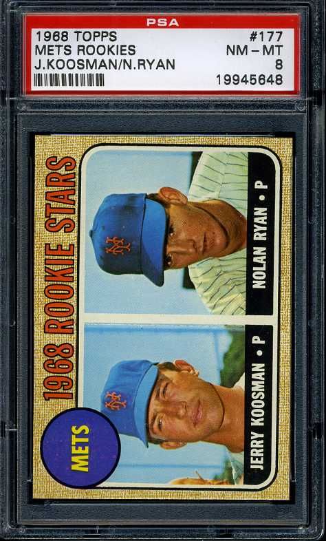 1968 Topps 177 Nolan Ryan PSA 8 HOF RC Centered 3068