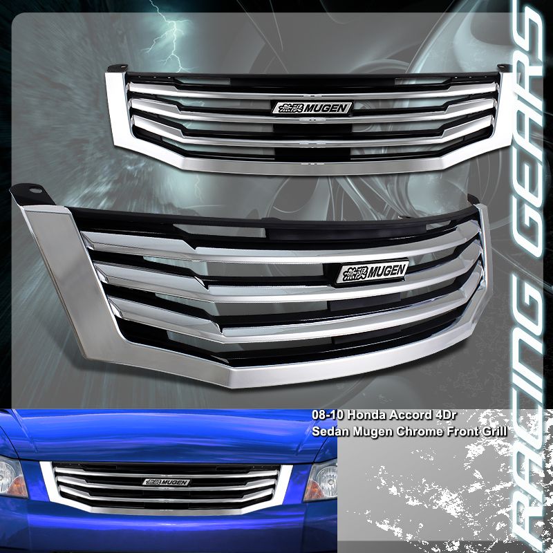 08 10 Honda Accord 4D JDM Glossy Chrome Mug En Front Bumper Grille 