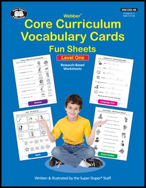 Super Duper Core Curriculum Vocabulary Cards Educational Fun Sheets 