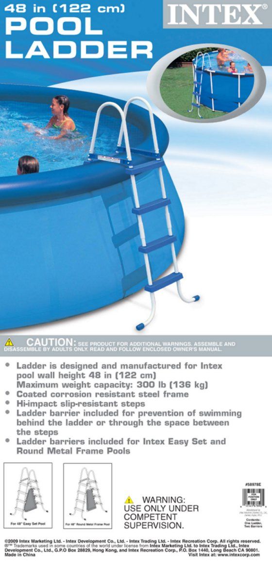 INTEX Above Ground Swimming Pool Ladder w/ Barrier   48 Pools