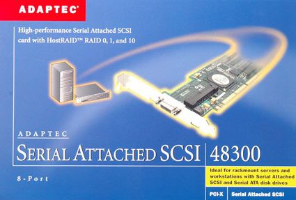 Adaptec Serial Attached SCSI 48300 RAID PCI x 8 Port SAS Controller 