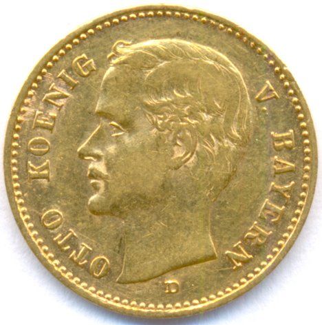 1903 GOLD 10 MARK GERMANY BAVARIA, SCARCE, AUNC++